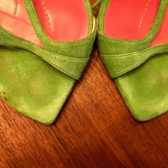 Kate Spade Suede Leather Heels Lime Green 6 1/2 - Picture 5 of 7